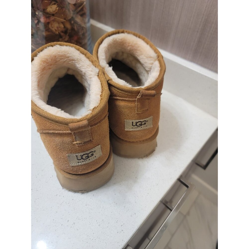 UGG Mini Ankle Suede Boots | Australian Sheepskin | Water Resistant| Sz 12 Brown - Picture 3 of 10